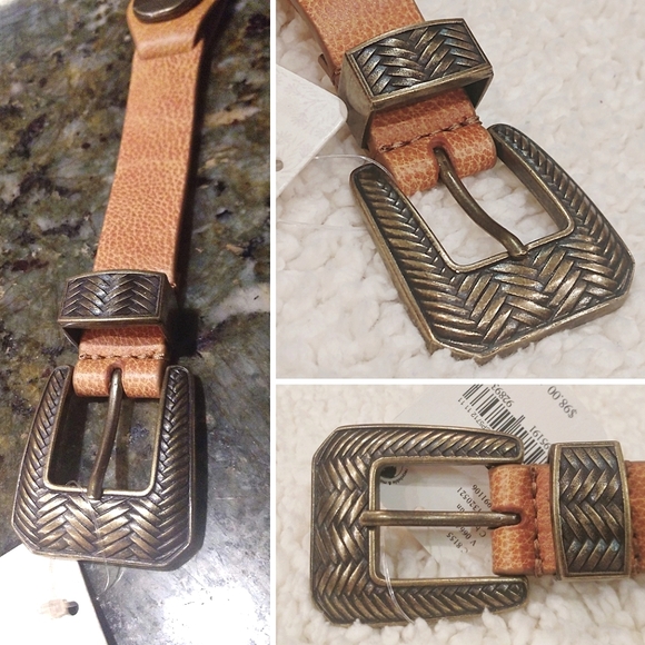 RARE*FREE PEOPLE Medallion Raw Cowhide Leather Bohemian Belt $98-FP.COM 2021' - Picture 12 of 16